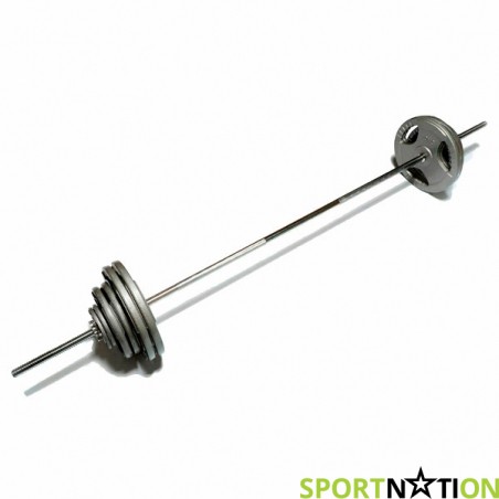 Штанга наборная с крашенными дисками FitLogic Home Hammer bar 75 kg - 18044