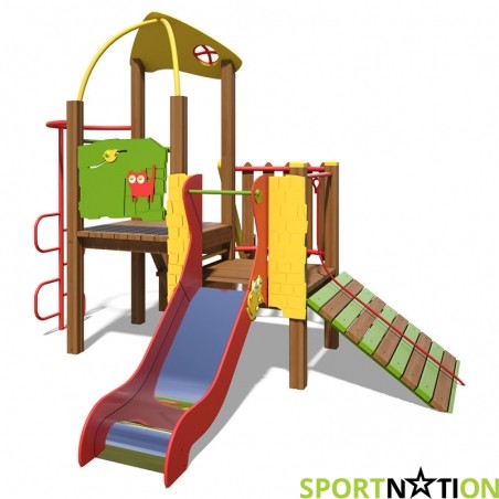 Игровой комплекс красно-зелено-желтый "Кроха-NEW" InterAtletika TЕ810 NEW - 17526