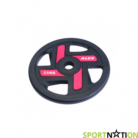 Профессиональные диски для штанг Alex 4 Holes 25 kg TPU Olympic Plate - 17969