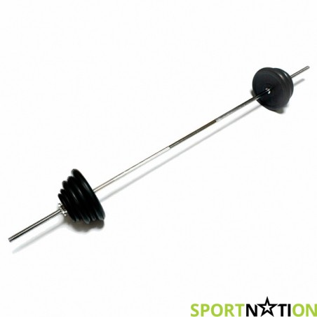 Штанга наборная с прорезиненными дисками FitLogic Home Rubber bar 55 kg - 18042