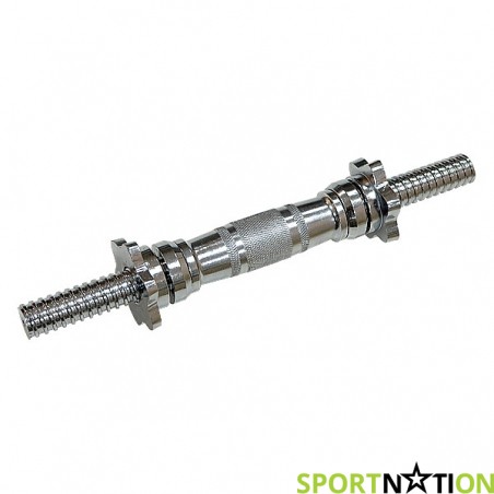 Домашний гриф гантели с замками FitLogic chrome bar with star collars - 17987