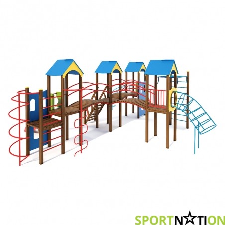 Игровой комплекс "Крепость" (с цепным мостом) InterAtletika T904.1 - 17502