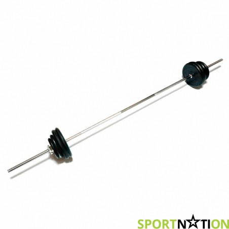 Штанга наборная с прорезиненными дисками FitLogic Home Rubber bar 35 kg - 18038