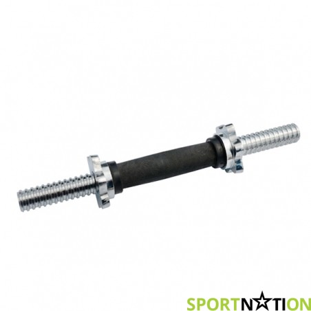 Домашний гриф гантели с замками FitLogic rubber bar with star collars  - 17986