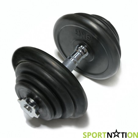 Наборная гантель FitLogic Rubber Dumbbell Chrome Hand 20 kg  - 18022