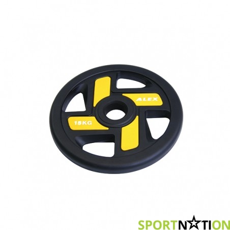 Профессиональные диски для штанг Alex 4 Holes 15 kg TPU Olympic Plate - 17967