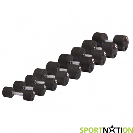 Профессиональные цельные гантели Stein Rubber Round dumbbell - 18036