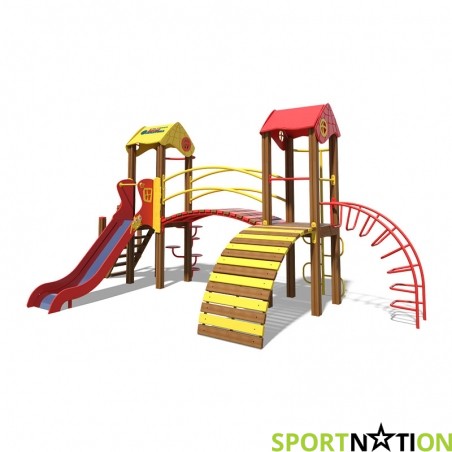 Игровой комплекс желто-красный "Гномик-NEW" InterAtletika T802 NEW - 17521